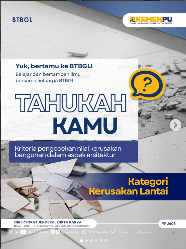 Kriteria Pengecekan Nilai Kerusakan Bangunan dalam Aspek Arsitektur - Kategori Kerusakan Lantai