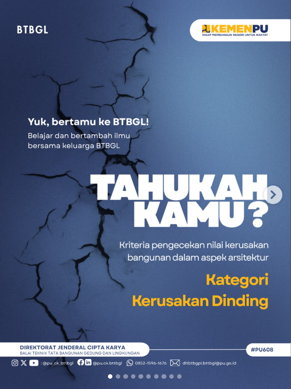 Kriteria Pengecekan Nilai Kerusakan Bangunan dalam Aspek Arsitektur - Kategori Kerusakan Dinding